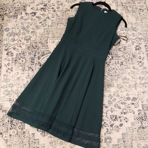 Calvin Klein Sleeveless Fit & Flare Evergreen Mini